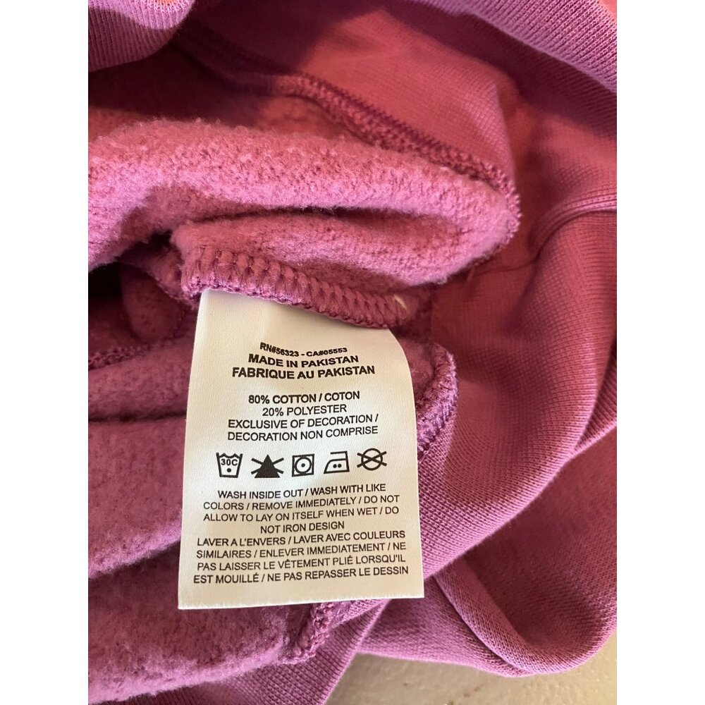 Nike Oversized Cropped Crew Neck Pullover Fleece Sweatshirt Magenta Large - Picture 5 of 8
